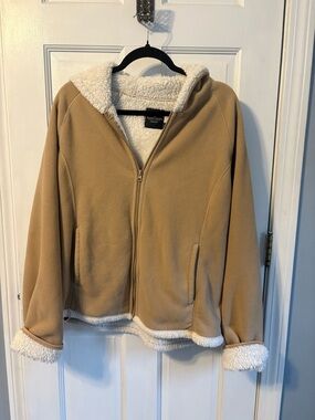 Faded Glory Camel Sherpa-Lined Hooded Jacket